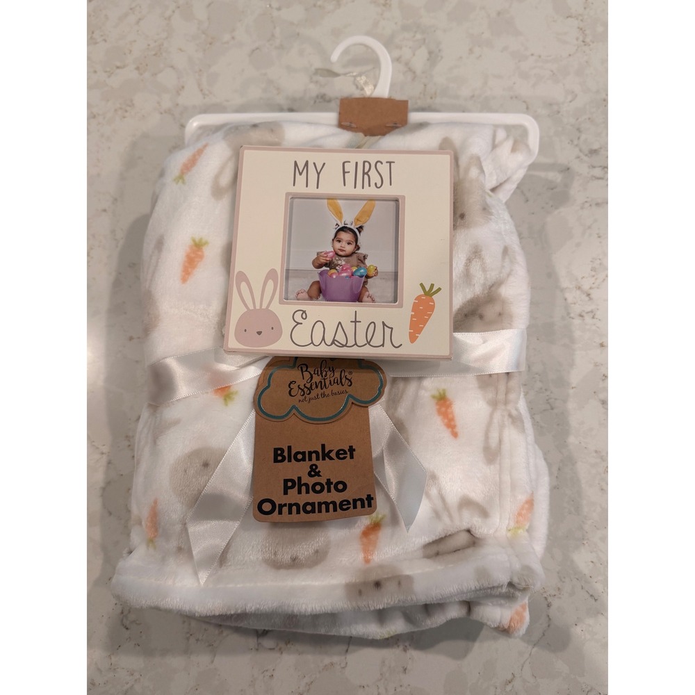 Baby Essentials My First Easter Blanket and Photo Ornament Set Bunny Carrot New‎